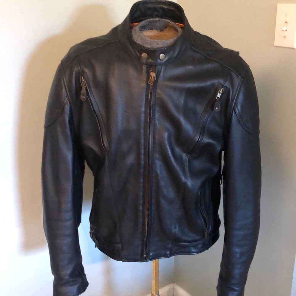 MENS motorcycle leather jacket size L
